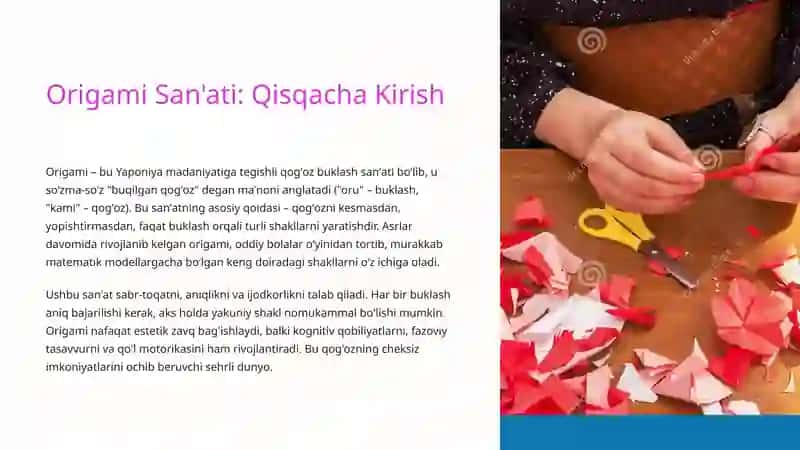 Rangli Qogʻozlarning Toʻrtburchagini Buklash Sxemasi 2