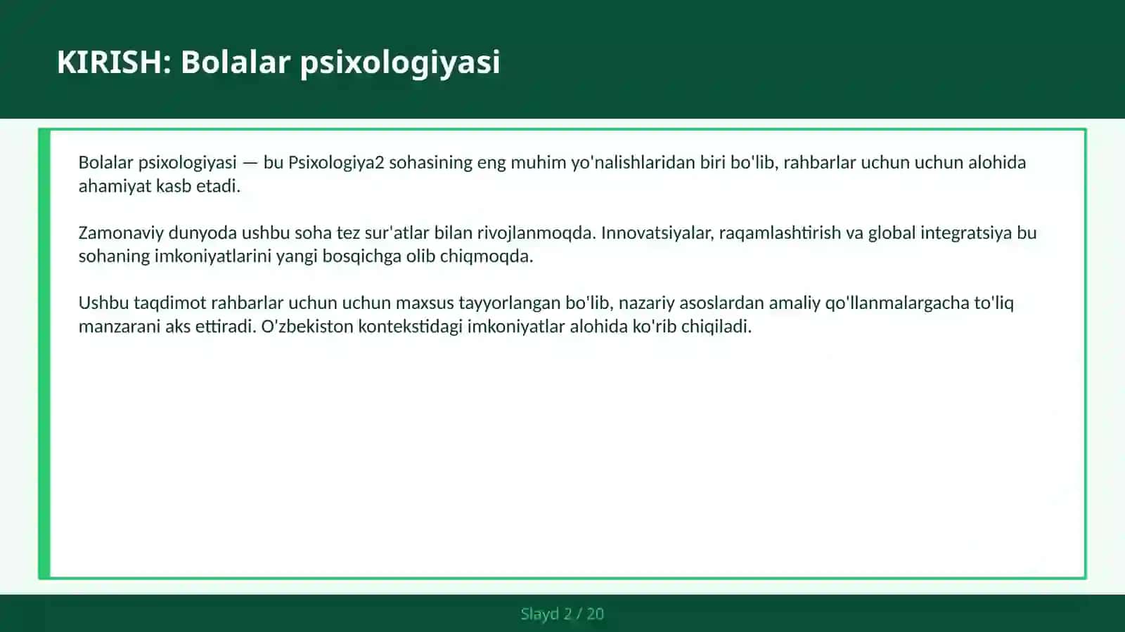 Bolalar psixologiyasi 2