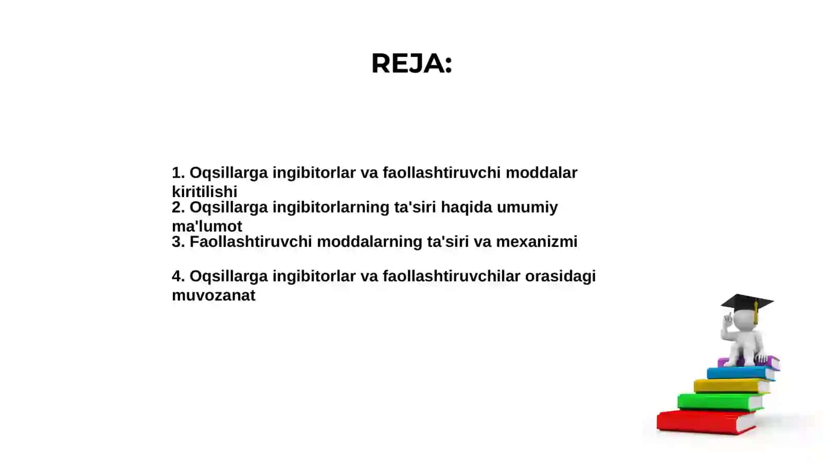 Oqsillarga ingibitorlar va faollashtiruvchi moddalar ta'siri 2