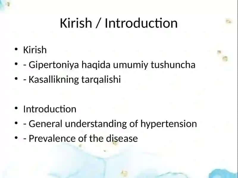 GIPERTONIYA (YUQORI QON BOSIMI) / HYPERTENSION (HIGH BLOOD PRESSURE) 2