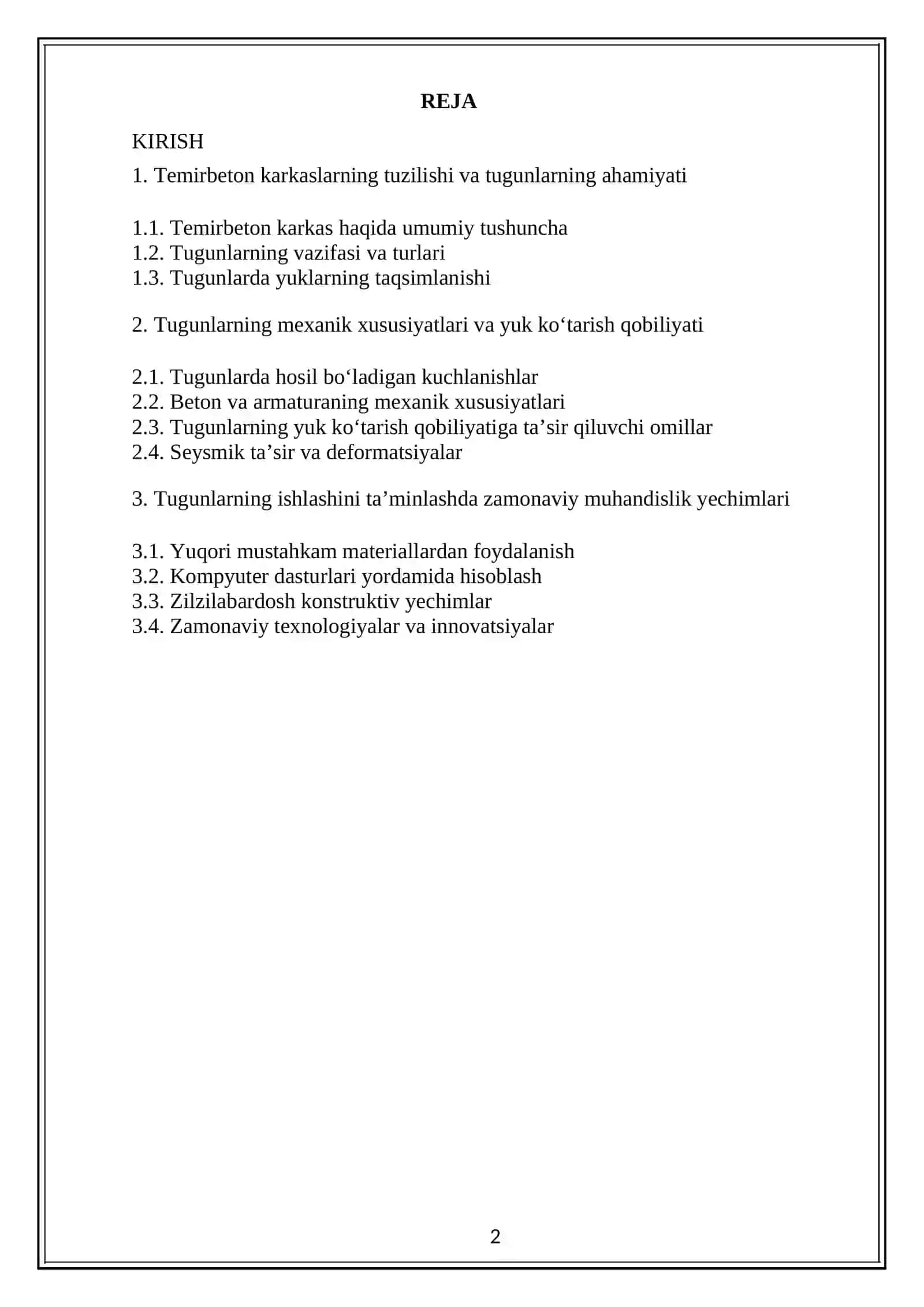 Temirbeton karkaslarda tugunlarning ishlashi 2