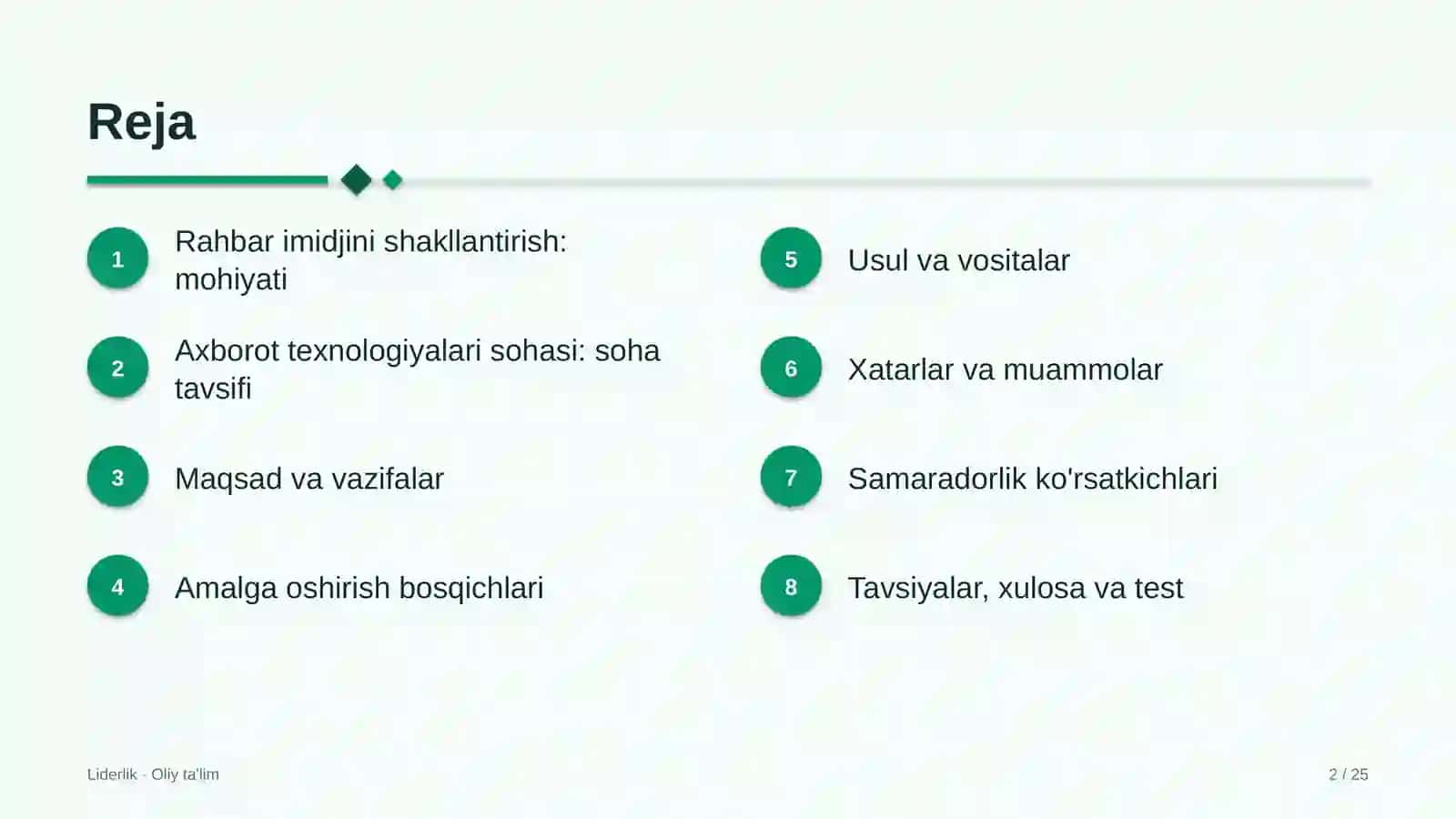 Axborot texnologiyalari sohasida rahbar imidjini shakllantirish 2