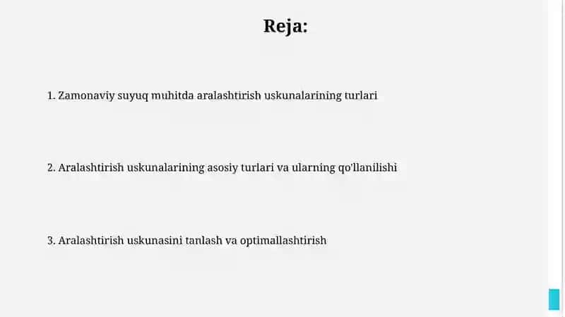Aralashtirish uskunalarining turlari 2