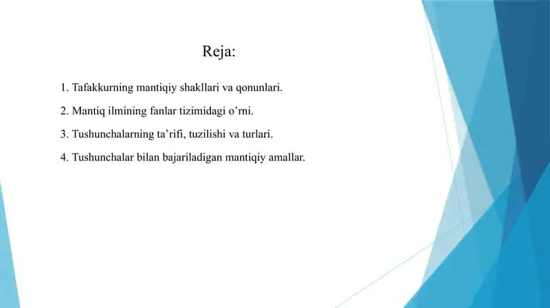 Taffakurning mantiqiy shakilari va qonunlari 2