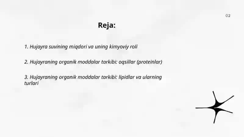 Hujayraning kimyoviy tarkibi 2