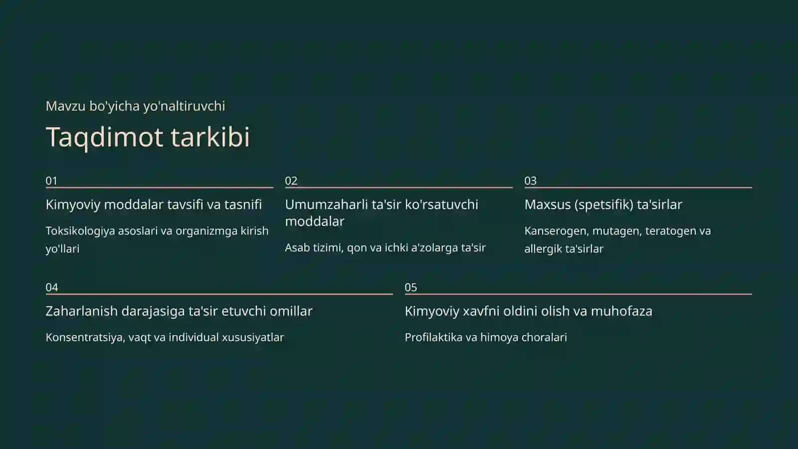 Kimyoviy omillarning umumzaharli va maxsus ta'siri haqida tushuncha 2