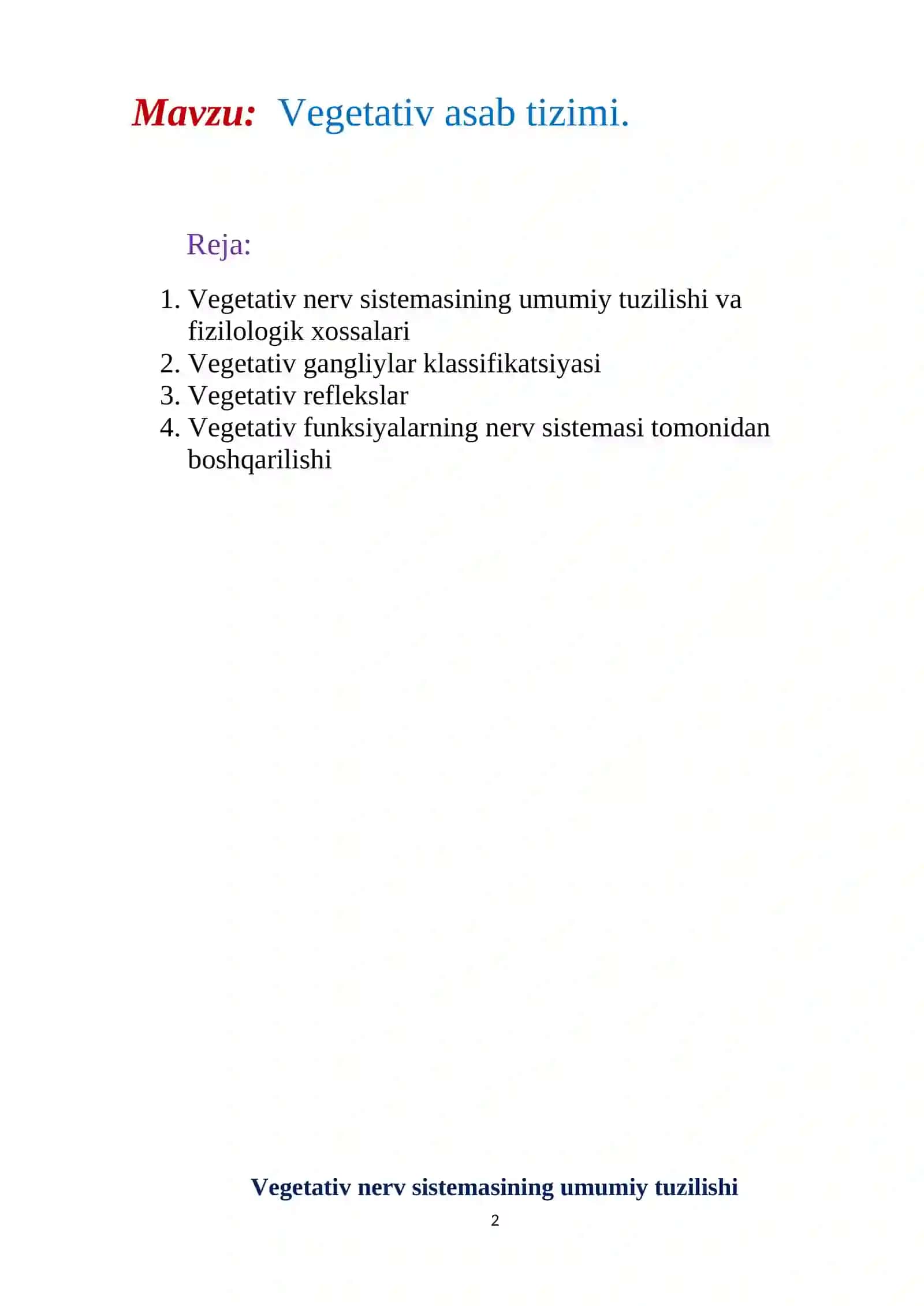 Vegetativ asab tizimi 2