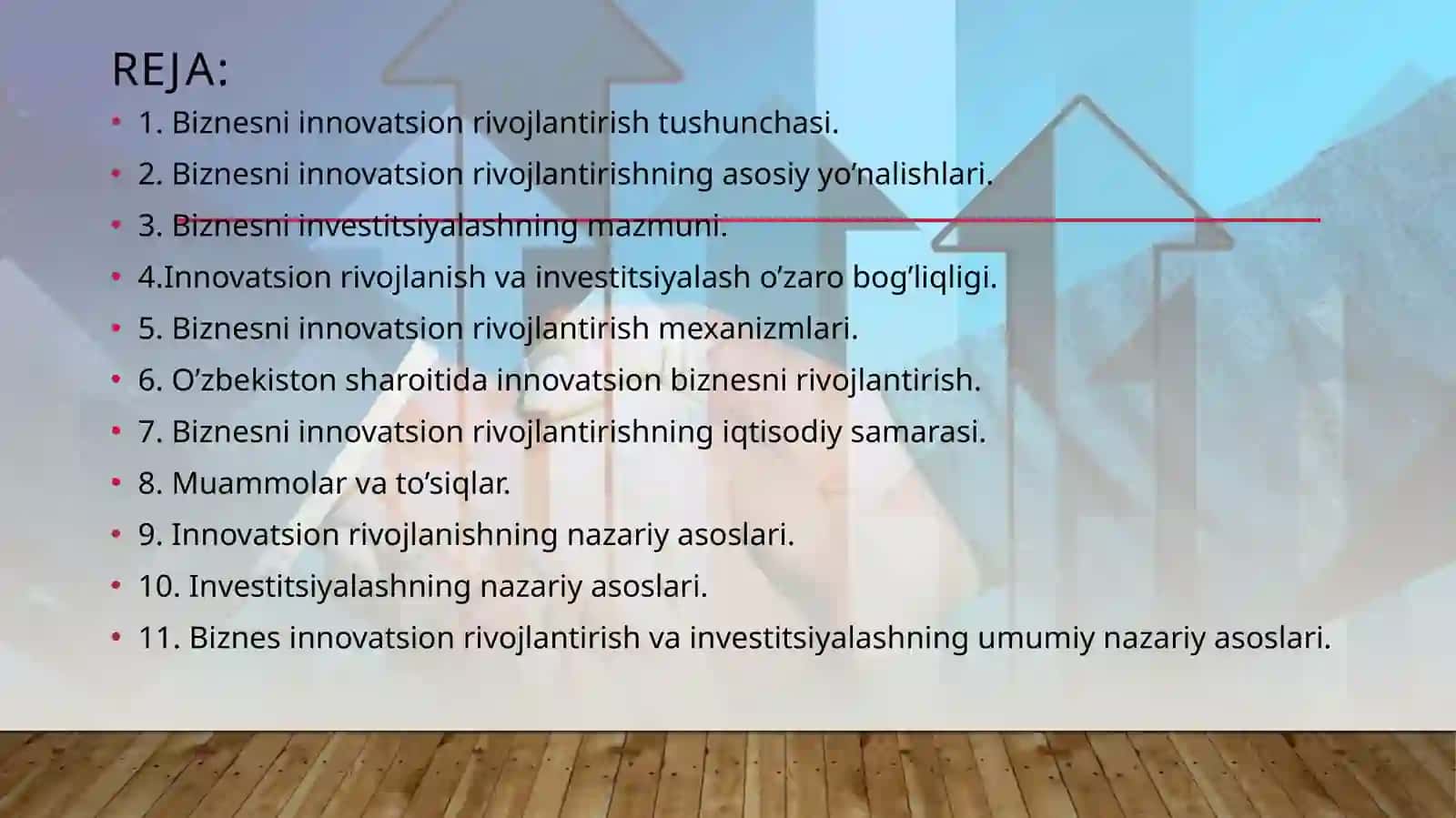 BIZNESNI INNOVATSION RIVOJLANTIRISH VA INVESTITSIYALASHNING NAZARIY ASOSLARI 2