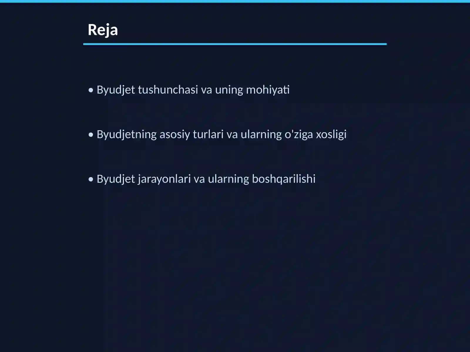 Byudjet va byudjet taqchilligi 2