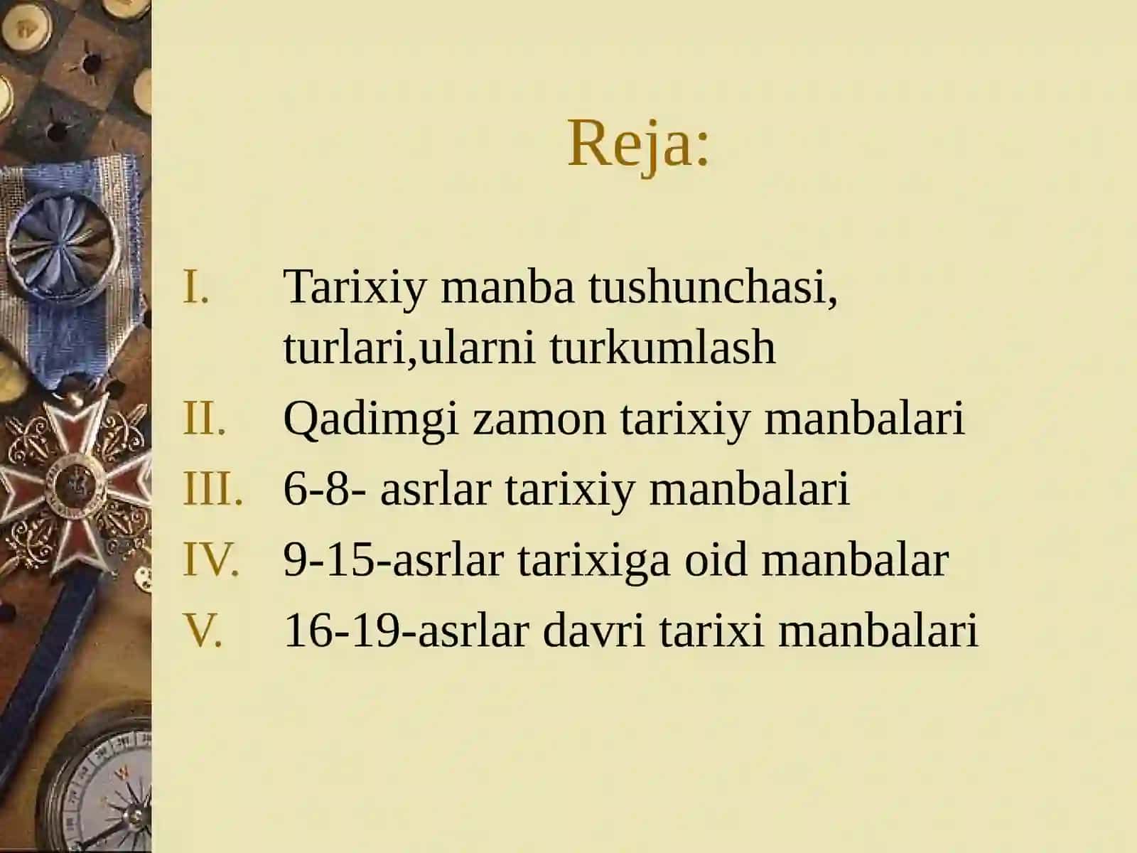 TARIXIY MANBALARTAQDIMOT 2