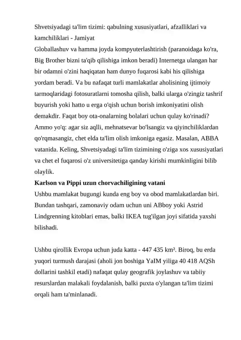 SHIVETSIYA TA'LIM TIZIMI 2