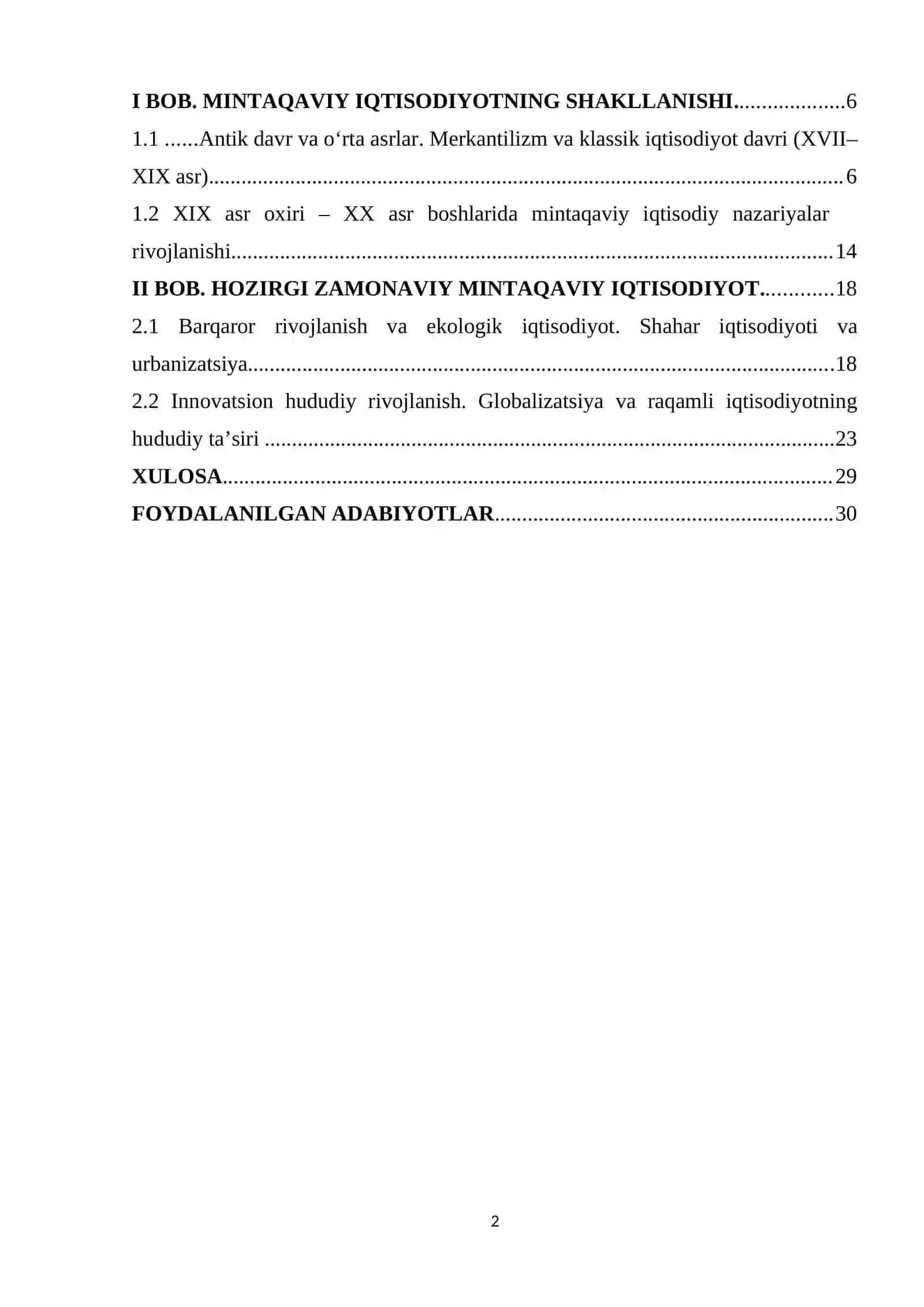 Mintaqaviy iqtisodiyot tarmoqlari 2