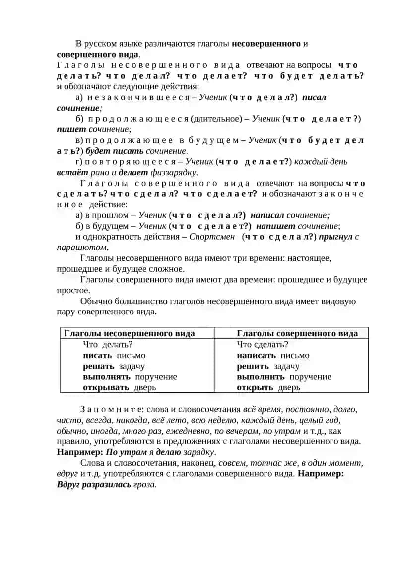 Глагол. Категория вида глагола 2