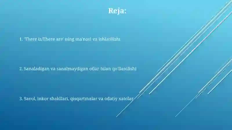 'There is/There are' ning ma'nosi va ishlatilishi 2