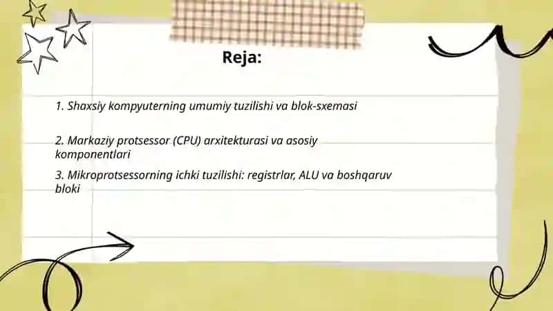 Shaxsiy kompyuterning tuzilishi va arxitekturasi 2