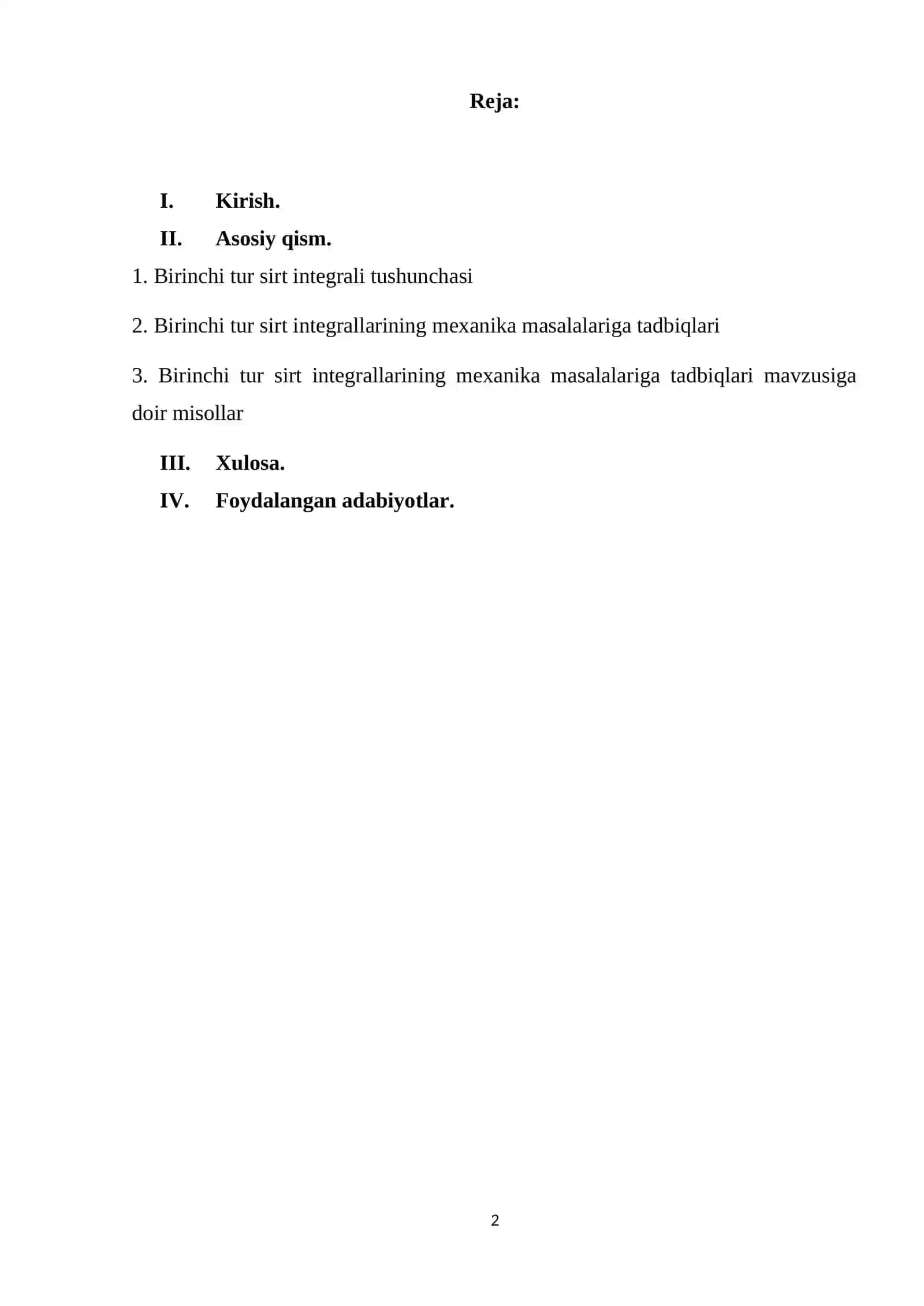 Birinchi tur sirt integrallarining mexanika masalalariga tadbiqlari 2