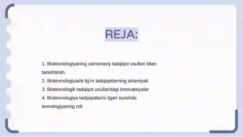 Biotexnologiyaning zamonaviy tadqiqot usullari 2