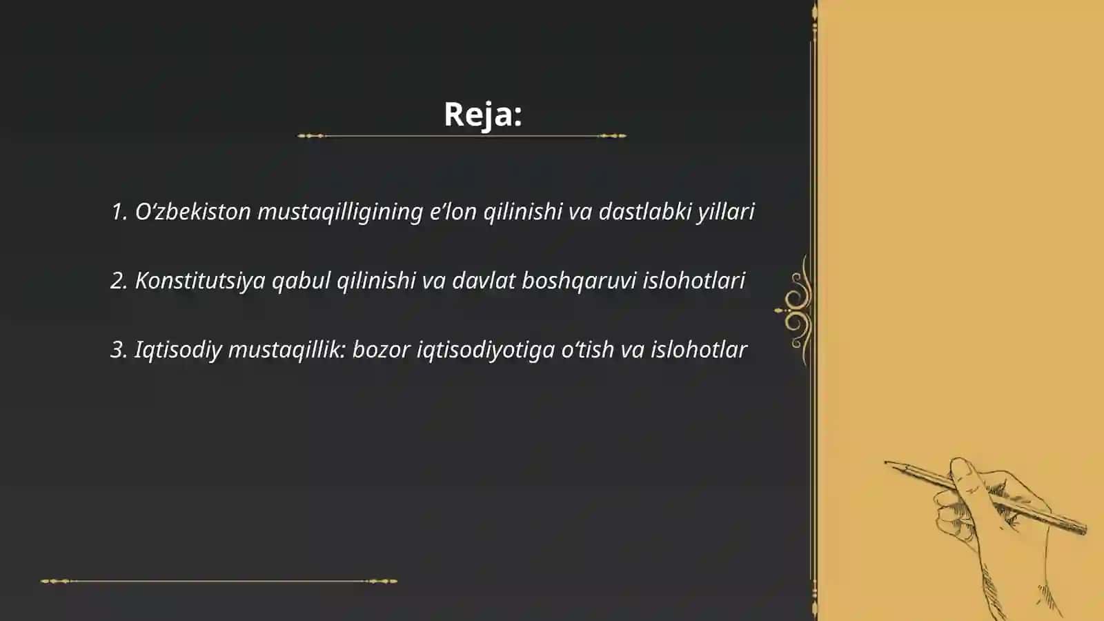 Oʻzbekistonning oʻziga xos istiqlol va taraqqiyot yoʻli 2