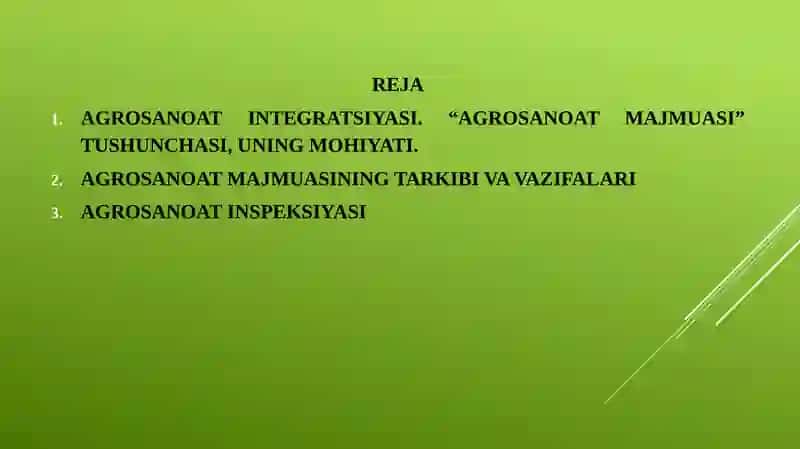 Qishloq xo’jaligi  va  agrosanoat majmui 2