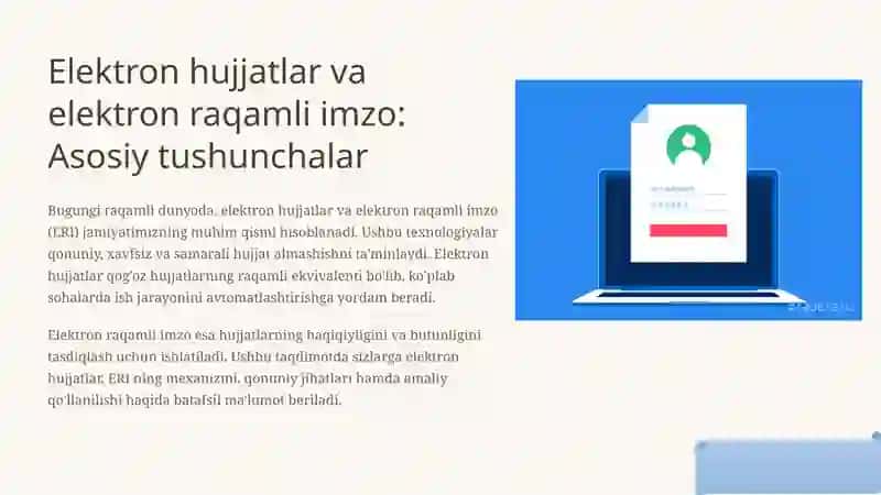 Elektron hujjatlar va elektron raqamli imzo 2