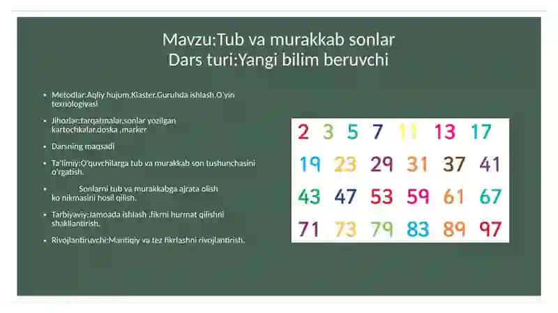Tub va murakkab sonlar 2