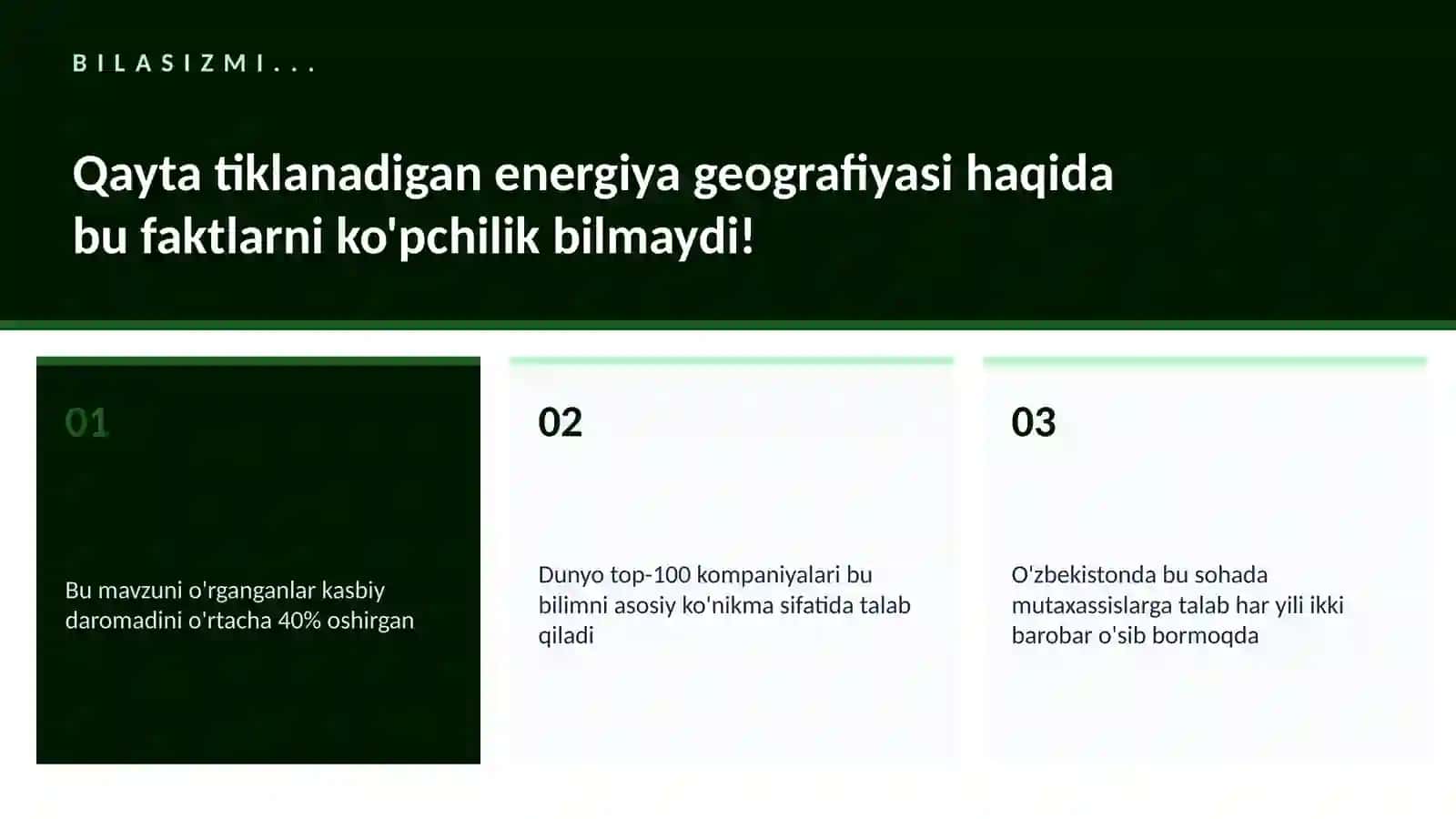 Qayta tiklanadigan energiya geografiyasi 2