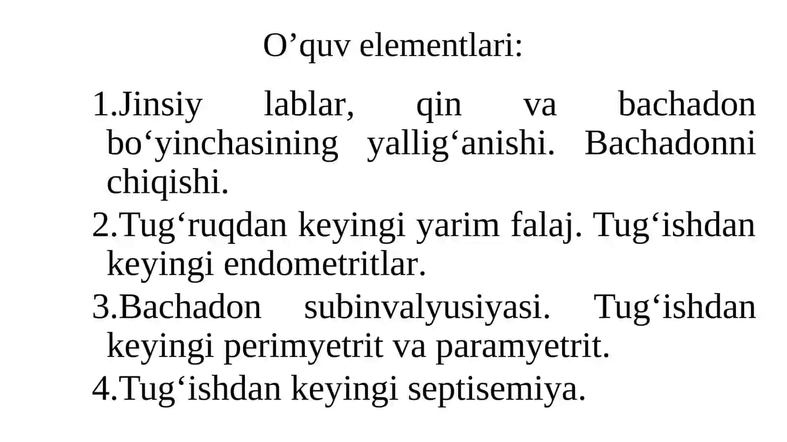 10-ma’ruza.TUGʻISHDAN KEYINGI DAVRDA UCHRAYDIGAN KASALLIKLAR 2