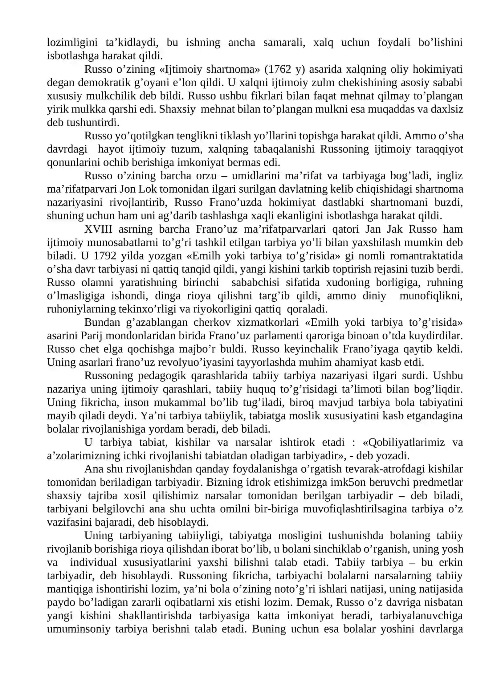 Jan – Jak Russoning ta’lim – tarbiya borasida olib borgan ishlari 2
