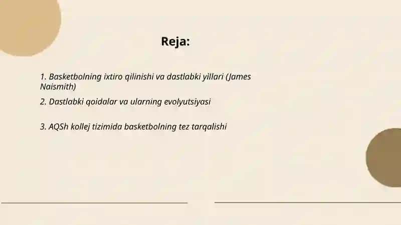 Basketbol sport turini rivojlantirish tarixi 2
