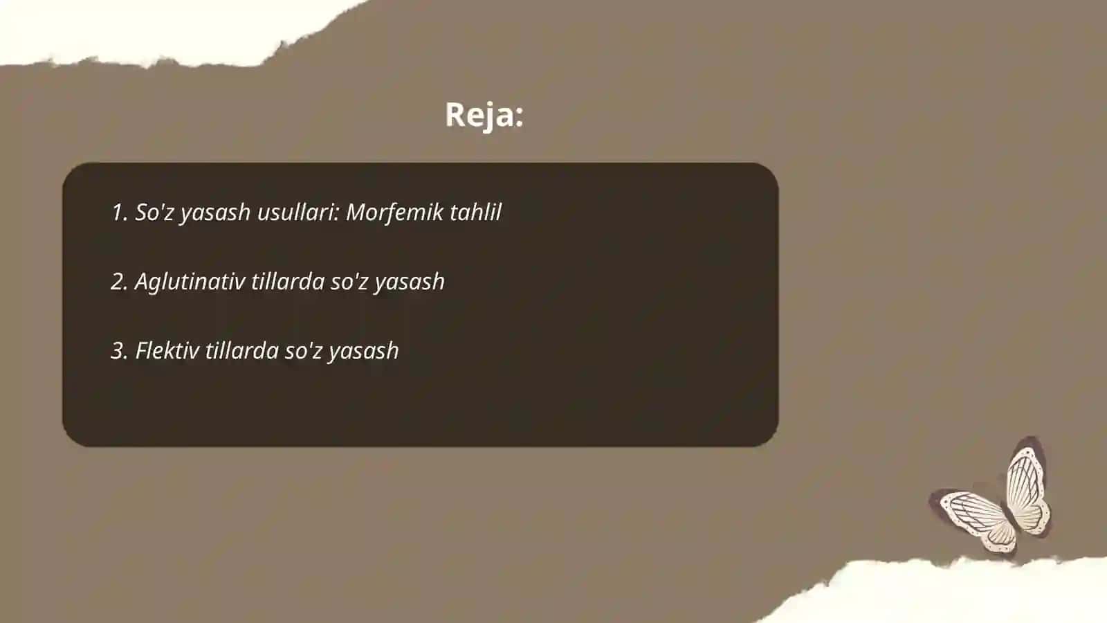 So'z yasash usullari: Morfemik tahlil 2