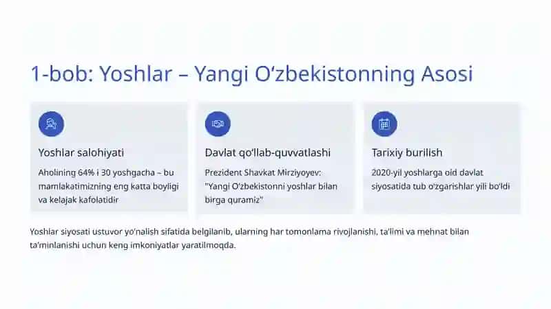 Yangi Oʻzbekistonning Kelajak Istiqbollari 2