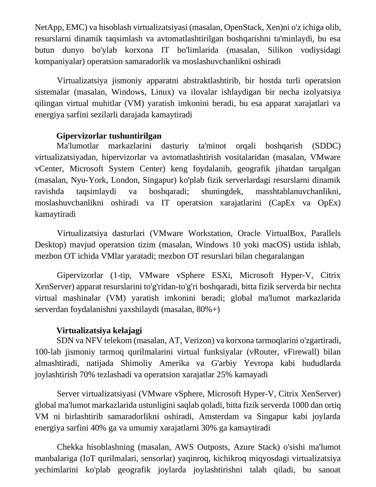 Virtualizatsiya va dasturiy ta’minot 2