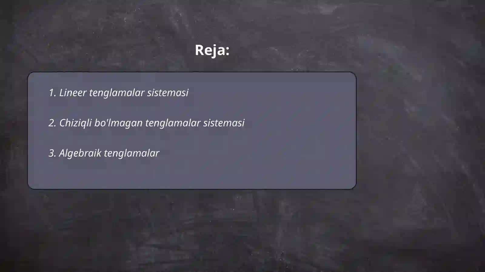Lineer tenglamalar sistemasi 2