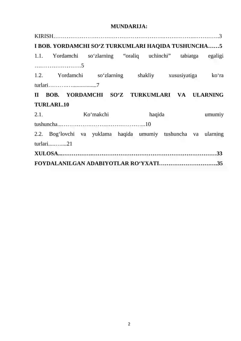 YORDAMCHI SO‘Z TURKUMLARI 2
