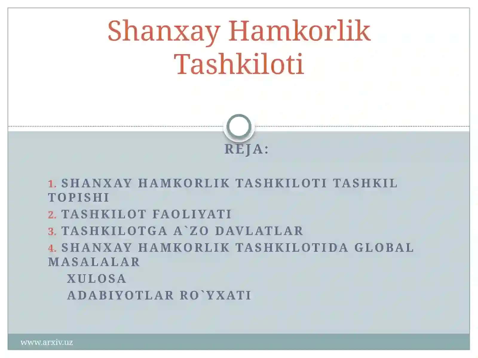 Shanxay hamkorlik tashkiloti 2