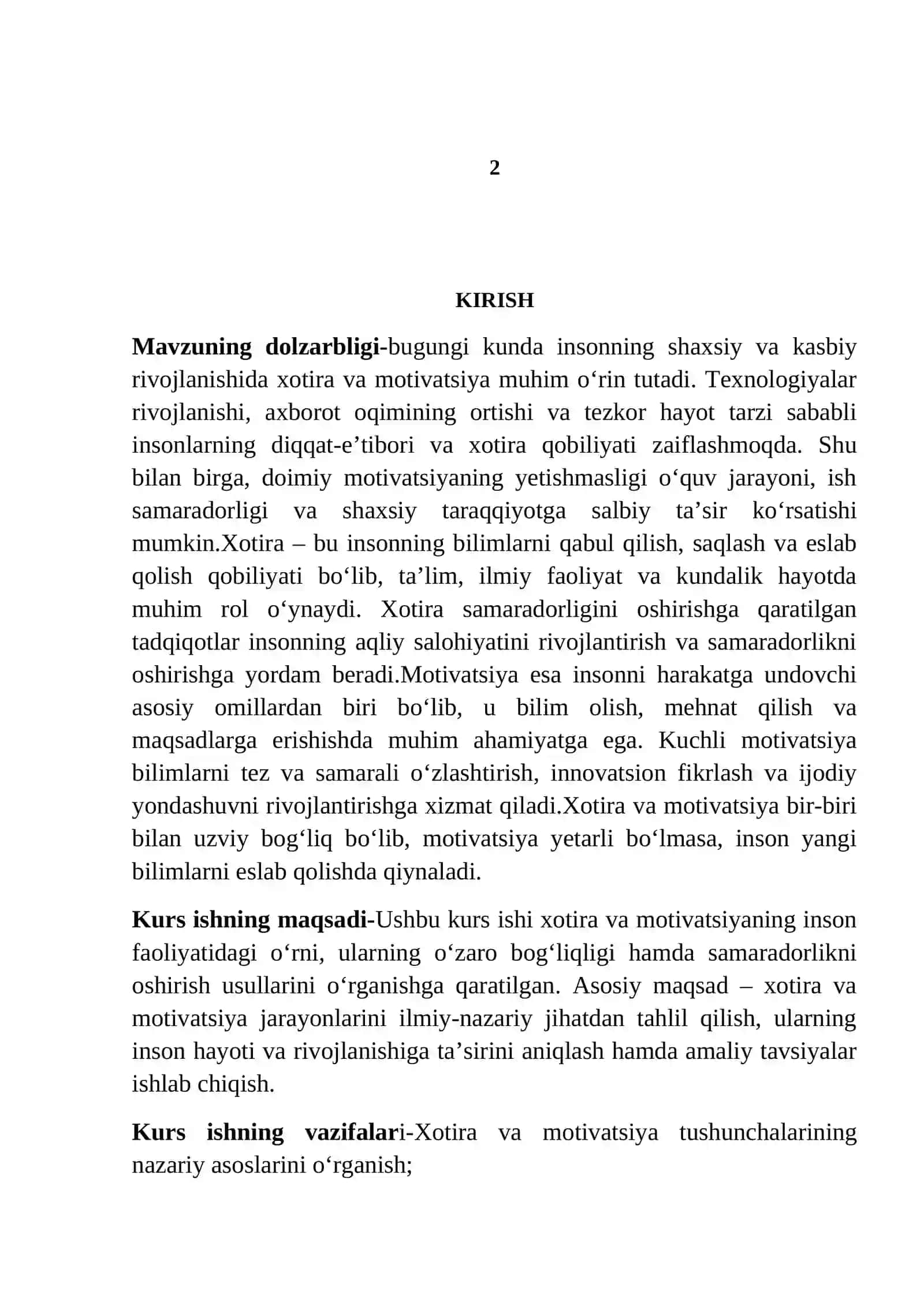 Xotira va motivatsiya 2