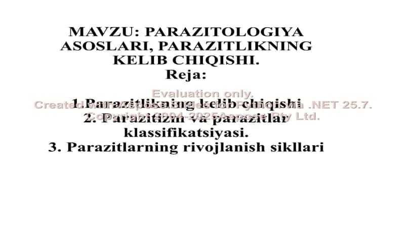 Tibbiy Parazitologiya asoslari 2