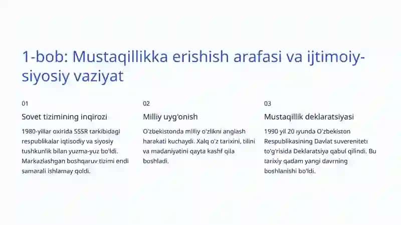 Mustaqillikning dastlabki yillari muammolari 2