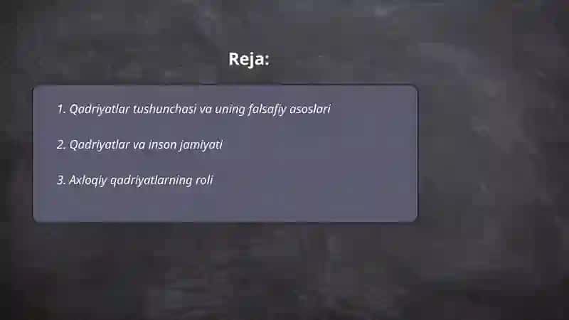Qadriyatlar Falsafasi 2