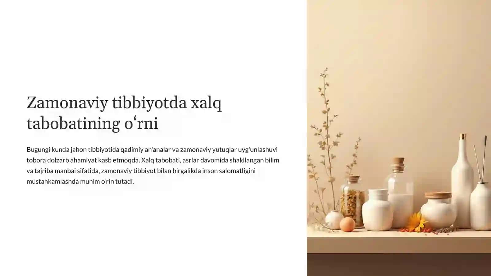 Zamonaviy tibbiyotda xalq tabobating o'rni 2