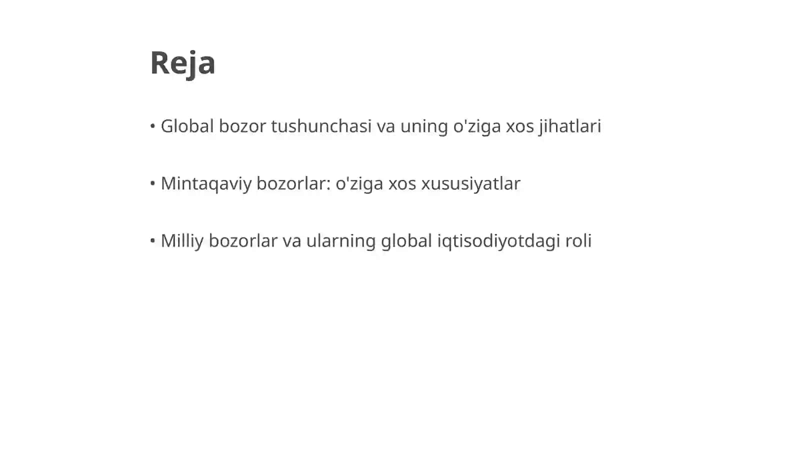 Global mintaqaviy va milliy bozor 2