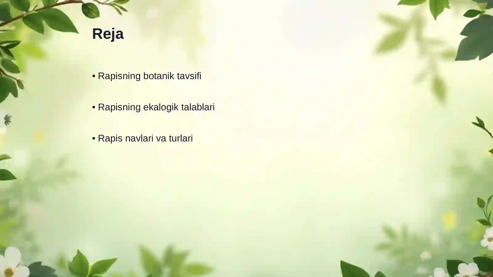 Rapis bialogiyasi va texnalogiyasi 2