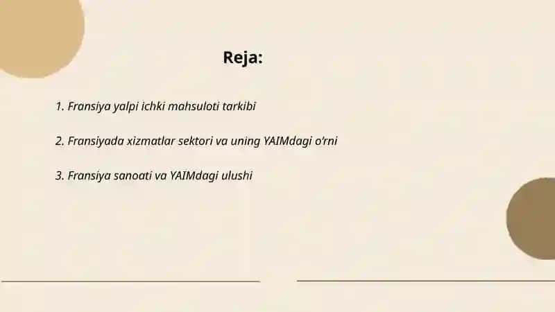 Fransiyaning yalpi ichki mahsuloti (YaIM) tarkibi 2