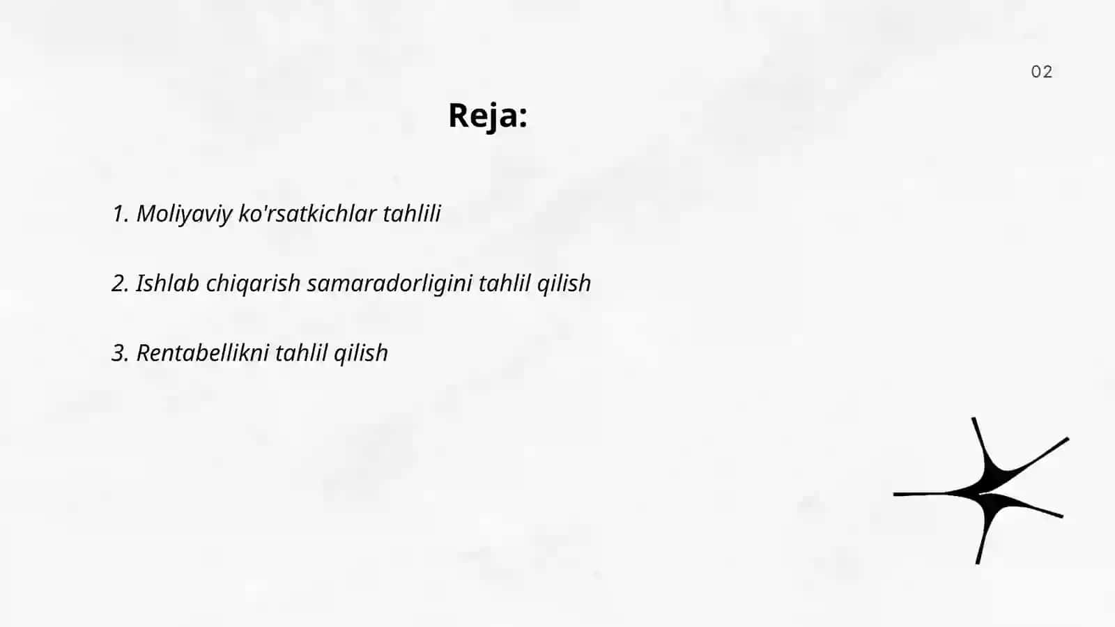 Moliyaviy ko'rsatkichlar tahlili 2