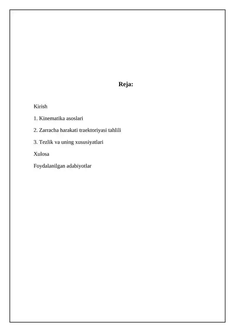 Kinematika,moddiy nuqta harakat trektoryasi,tezlik 2