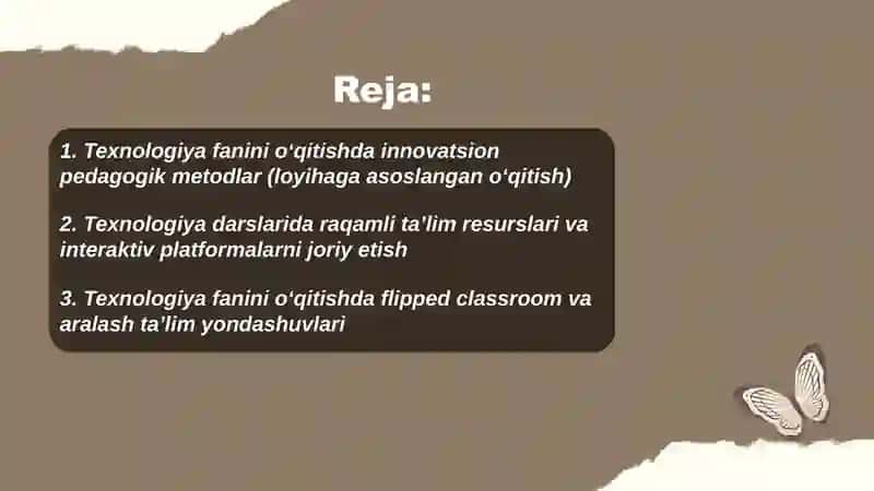 Texnologiya fanini oʻqitishda innovatsion yondashuv 2