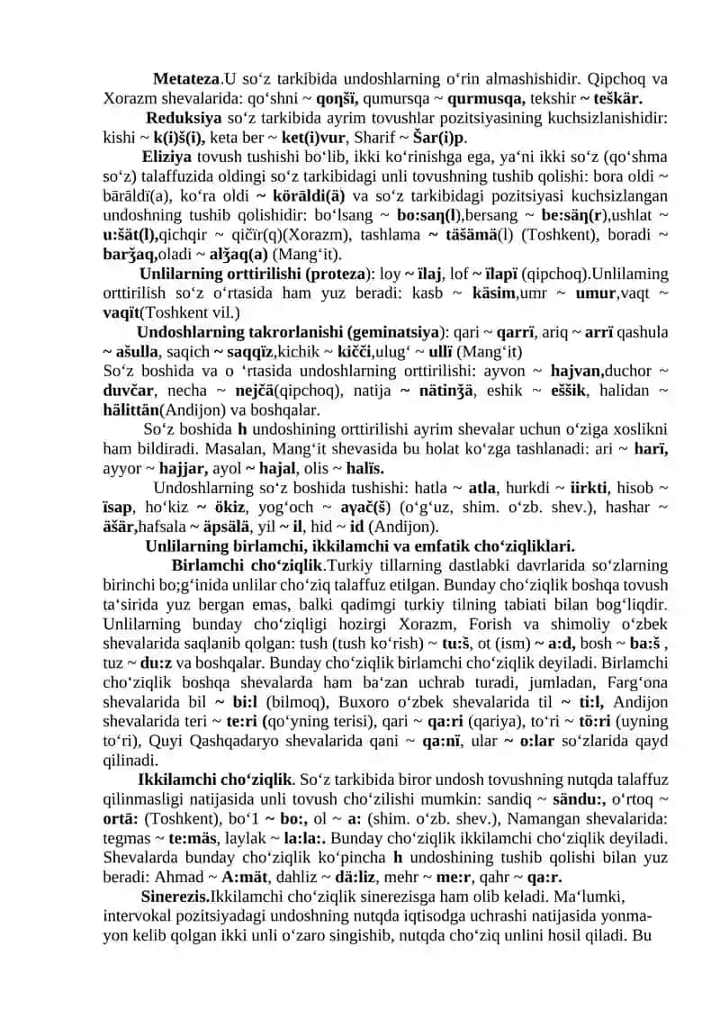 O‘ZBEK SHEVALARIDA FONETIK JARAYONLAR 2