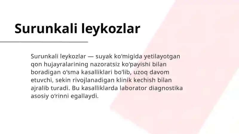 Surunkali leykozlar laborator differensial diagnostikasi 2
