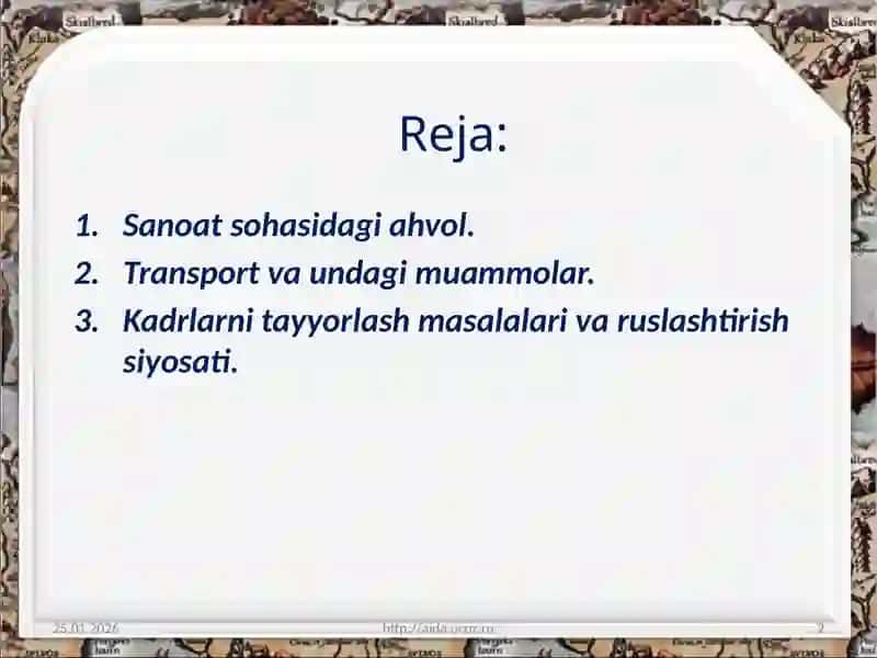 O‘zbekistonda sanoatning bir tomonlama rivojlanishi 2