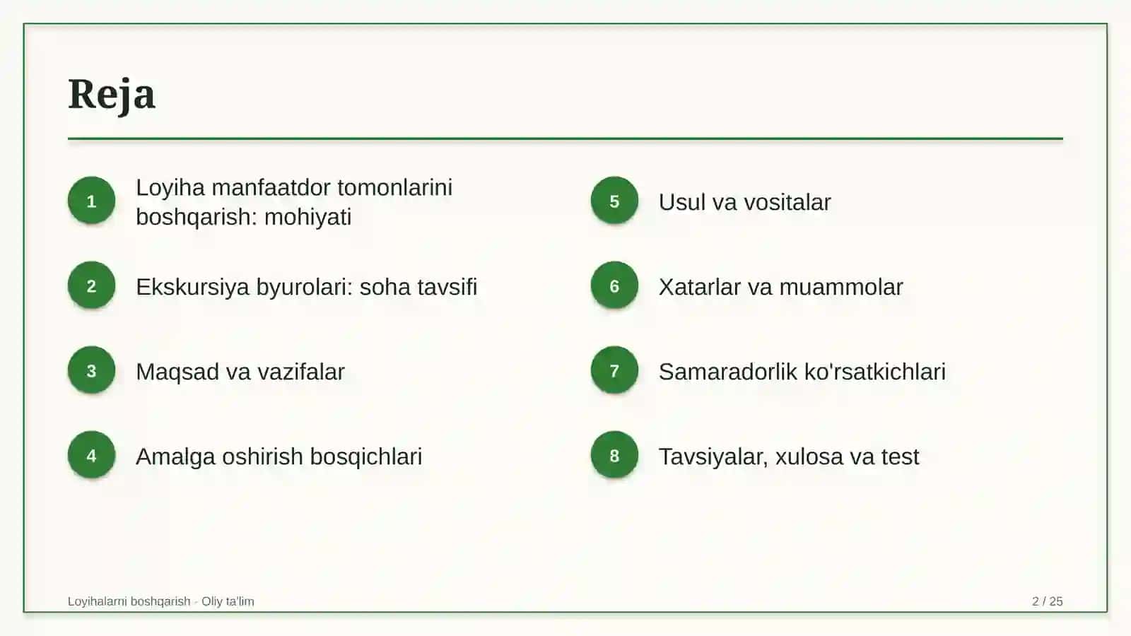 ekskursiya byurolarida loyiha manfaatdor tomonlarini boshqarish 7482 2